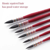 AOOKMIYA 3pcs Paint Brush Set Watercolor Brush Red Fat Man Bionic Squirrel Hair Brush Hook Line Pen Beginner Painting Art Supplies