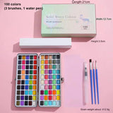 AOOKMIYA Watercolor Pigment Set, 50/72/90/100 Colors Portable Solid Painting Kit Professional Glitter Manicure Nail Draw DIY Art Supplies AOOKMIYA.COM