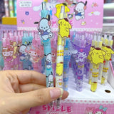 Sanrio 120pcs Gel Pen Hello Kitty Kuromi Melody Cute Cartoon Paster Stationery Student Writing Tools School Gift Black 0.5mm