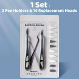 AOOKMIYA Marie's 16pcs Sketch Blending Smudging Tool with High Gloss Detail Sponge for Art Projects,Perfect for Students,Artists