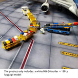 1:200 Scale MH-50 Airport Ground Handling Luggage Transport Trailer Car Model High Precision Collectible Toys Simulation Display