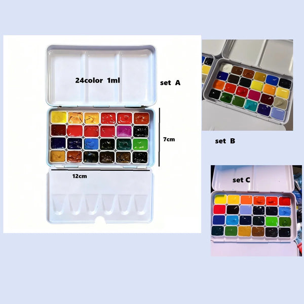 AOOKMIYA Sennelier  Professional Watercolor Paint 24color Set  Handmade 1ml/2ml with Metal Palette Box  for Artists, Students  AOOKMIYA.COM