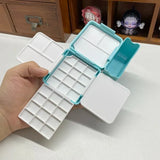 AOOKMIYA Portable Travel Watercolor Paint Box with Palette and Bucket Foldable Student Outing Sketching Painting Art Supplies