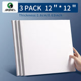 AOOKMIYA Marie's 3 Pack Stretched Canvas with 6x6", 8x8", 12x12", 12x16" and 16x20", 100% Cotton Primed White Rectangular Wooden Framed