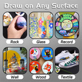 AOOKMIYA 5pcs White Acrylic Marker,Permanent Pen Art Supplies for Black Paper,Tire,Plastic,Stone,Metal,Painting for Artists,Beginners