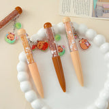 Capibala 36Pcs Gel Pen Cartoon Set Sparkling Diamond Particles 0.7mm Black Acrylic Pendant Pen Students Learn Stationery