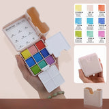 AOOKMIYA MAIRTINI 9 Color Travel Watercolor Paint Set with Bucket Portable Palette Solid Watercolor Paint Sketching Painting Supplies