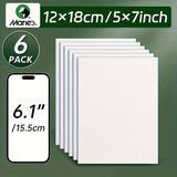AOOKMIYA 5x7in 2/4/6pcs Canvas Board Bulk,Art Painting White Blank Canvas Panels for Acrylic,Gouache,Oil,Painting,Drawing,Flow Pouring