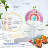 AOOKMIYA 20cm Punch Embroidery Starter Kits Children's hand embroidery kit Beginners DIY Needlework Wool Punch Needle Poke Embroidery Kit