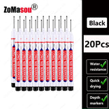 1-100Pcs 2cm Waterproof Long Head Markers Deep Hole Marker Pen for Metal Carpenter Red/Black/Blue/Green Ink Woodworking Tools