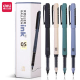 Deli 4 Pcs0.5mm Black Ink Straight Liquid Ballpoint Pen Office Supplies Student School Supplies Stationery For Writing