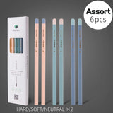 AOOKMIYA 6/12pcs Marie's Sketch Charcoal Pencils,Soft/Medium/Hard Lead with Colored Wooden Barrel for Drawing,Sketching,Shading & Blendin