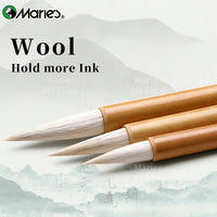 AOOKMIYA Marie's 3pcs Wool Sumi Chinese Calligraphy Brushes with 1.14/1.3/1.57-inches Length to Small Regular Script,Painting, Drawing