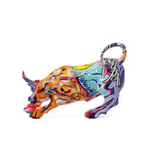 Wall Street Bull Animal Resin Sculpture Crafts Ornaments, Modern Home Living Room TV Cabinet Office Desktop Decoration Gift