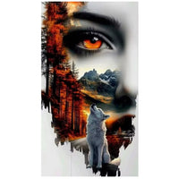 AOOKMIYA ART+ Creative Gifts Diamond Painting New 2025  Abstract Woman Face Animal Wolf Eagle Cross Stitch DIY 5D Diamond Mosaic Large Art Home Decoration