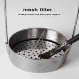Art Students Special Stainless Steel Pen Washing Filter Bucket Multi-function Oil Brush Acrylic Pen Washer Drying Pen Rack