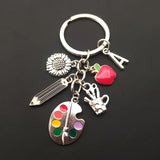 AOOKMIYA ART+ Creative Gifts New creative A-Z letter handmade drawing board pen holder keychain teacher student gift key ring teacher's day jewelry gift