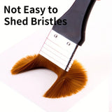 AOOKMIYA 1pc Marie's Nylon Flat Brush with Wooden Handle 7 Different Sizes- Perfect for Applying Gesso, Acrylic, Oil, Gouache, DIY Paint