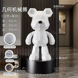 Creative Geometric Violent Bear Resin Sculpture Ornaments, Light Luxury Art Living Room TV Cabinet Decoration, Trendy Home Gifts