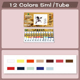 AOOKMIYA Marie's Chinese Painting Pigment 12/24/36 Colors 5ml/Tube,Watercolor Sumi Painting for Adults,Gift for Thanksgiving&Christmas