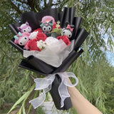 AOOKMIYA ART+ Creative Gifts Kawaii Hello Kitty Cat Dolls With Artificial Flowers Creative Sanrio Bouquet Christmas Valentine Birthday Graduation Gifts