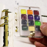 Acrylic ultra-thin watercolor dispensing box Outdoor sketching portable paint tray Suitable for A5 A6 A7 A8A9 looseleaf handbook