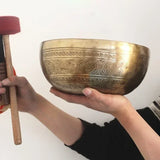 Nepal Handmade Brass Singing Bowl Meditative Buddhist Supplies Chakra Yoga Sound Bowl Percussion Musical Instrument Singing Bowl