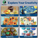 AOOKMIYA 5pcs Marie's Paint Brushes Set with Flat and Details with Wolf Hair for Acrylic,Watercolor,Crafts,Models,Rocks,Canvas,Gouache