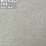 AOOKMIYA 100% Cotton Evenweave 32CT 28CT 25CT 22CT Cross Stitch Embroidery Canvas Fabric Cloth White Shiny Linen Flaxen Beige Brown Color