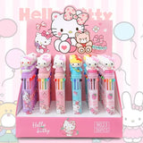 Sanrio Kuromi Ballpoint Pen 36pcs 10-Color Marker  Hello Kitty 0.7mm School Stationery Graffiti Painting Writing Instrument