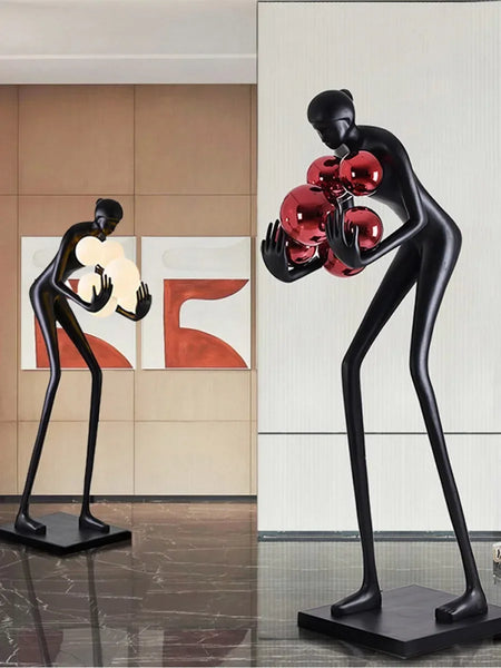 AOOKMIYA ART+ Creative Gifts Creative humanoid sculpture floor lamp ball designer exhibition hall living room lobby large figure FRP ornaments