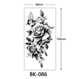 AOOKMIYA Waterproof Flower Temporary Tattoos for Women Black Floral Tattoo Stickers for Hand Arm Body Disposable Fake Tattoo Body Art