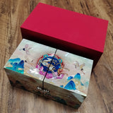 Mother of Pearl Sea Shell Inlaid Cube Deer Jewelry Treasure Organizer Box With 4 Drawers Handmade Gifts for Girl