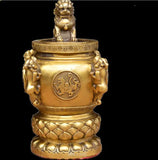 Brass cornucopia, bronze ornaments, golden lion, four gods town handicrafts