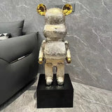 50/80cm Plating Bear Figure Aesthetic Violent Bear Statue Large Sculpture Figurine Luxury Livingroom Decoration Home Ornament