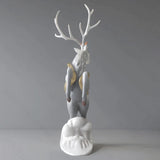 Modern Home TV Cabinet Decor Large Deer Floor Ornament for LivingRoom Luxury Abstract Standing Statue Sculpture Decorative Piece