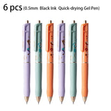Deli 3/6/9pcs 0.5mm Black Ink Quick-drying Kawaii Gel Pen School Supplies Gift Office Supplies Signing Pens Stationery Cute Pens