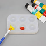 AOOKMIYA Six-hole No-wash Silicone Palette Easy To Clean Acrylic Paint Empty Mixing Tray Palette Tray for Painting Art Supplies