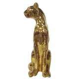 AOOKMIYA Leopard Sculpture Ornament, Glitter Glass Leopard Statue, Animal Cheetah Crafts, Nordic Room Decoration, Artwork Gift,Customized