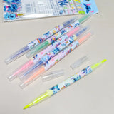 Disney Stitch Double-End High Lighter Lilo & Stitch 6 Bags Of Diy Handbook Pen Cute Student Marker Stationery Gift