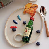 Artist Van Gogh Palette Artistic Ceramic Color Palette Creative Ceramic Storage Tray Fine Dining Fruit Dessert Plat