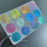 AOOKMIYA 12 Colors 1ML Shiny Pearlescent Pigment Solid Watercolor Pigment Painting Calligraphy Nail Art Glitter Watercolor Art Supplies