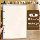 AOOKMIYA Marie's 9x12in Loose Leaf Sketch Book, 60 Sheets,98lb/160gsm,A4/8K High Quality Pad for Drawing,Painting,Sketching for Adults