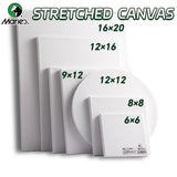 AOOKMIYA 1pc Marie's Stretched Canvas,Primed White Canvas with 6x6/8x8/9x12/12x12/12x16/16x20" and Round 12" for Oil,Acrylic,Tempera