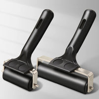 AOOKMIYA 2pcs Rubber Roller Brayer Rollers Hard Rubber 4/2.2 Inch for Ink,Stamping Texture Craft,for Printmaking,Painting,Crafting