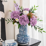 Classical Blue and White Porcelain Vase Flower and Bird Patterns Storage Jar Table Decoration Flower Arrangement Plant Pots