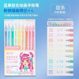 198/6 PCS Drawing Highlighter Morandi Gel Pen Student Diary Scrapbook Painting DIY Gel Pen Office School Supplies Stationery