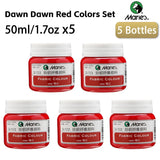 AOOKMIYA Marie's Fabric Paint 5 Bottles,50 ml/1.69oz,12 Different Colors,Vibrant,Permanent Textile Paint Kit for T-shirts,Shoes & Crafts.