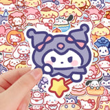 100pcs Cute Cartoon Sanrio Stickers My Melody Kuromi Handbag Decoration Stickers Cinnamoroll Children's Gift Sticker Bag