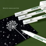 Croma Watercolor Comic Highlight Pen 1mm Stroke Hook Line Pen Hand-painted Art White High Light White Neutral Pen Art Supplies